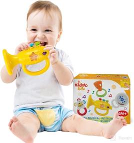 img 1 attached to 🎺 KiddoLab Musical Instruments Set: Electronic Trumpet and Rattles for Babies. Toddler Learning Toys for Early Development. Ideal First Infant Music Toy 3-18 Months