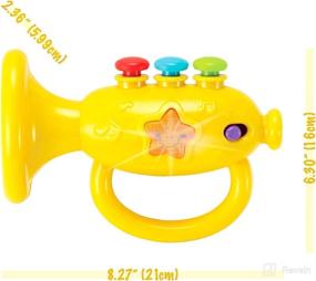 img 2 attached to 🎺 KiddoLab Musical Instruments Set: Electronic Trumpet and Rattles for Babies. Toddler Learning Toys for Early Development. Ideal First Infant Music Toy 3-18 Months
