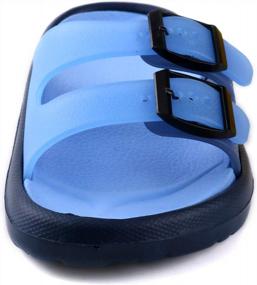 img 3 attached to Kids' Lightweight Slide Sandals For Pool And Beach - LONSOEN Boys And Girls Water Shoes