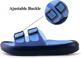 img 1 attached to Kids' Lightweight Slide Sandals For Pool And Beach - LONSOEN Boys And Girls Water Shoes