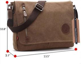 img 3 attached to Small Messenger Bag For Men Women: Casual Work, Canvas Satchel, Bookbag For School/Traveling/Camping