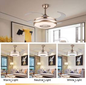 img 2 attached to Smart Ceiling Fan Light With LED Lights, Music Player & Remote Control - Gdrasuya10 42 Inch Modern Chandelier.