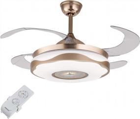 img 4 attached to Smart Ceiling Fan Light With LED Lights, Music Player & Remote Control - Gdrasuya10 42 Inch Modern Chandelier.