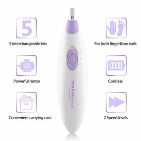 img 3 attached to Get Salon-Quality Nails At Home With TOUCHBeauty Electric Nail Kit: 5 Bits For Shaping, Polishing & Callus Removal