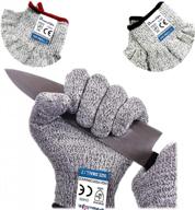 2 pairs cut resistant gloves for oyster shucking, fish fillet processing & more | food grade level 5 protection logo