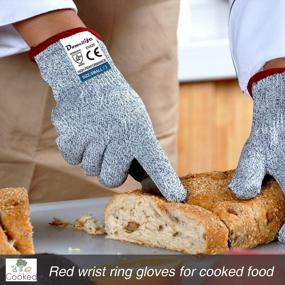 img 2 attached to 2 Pairs Cut Resistant Gloves For Oyster Shucking, Fish Fillet Processing & More | Food Grade Level 5 Protection