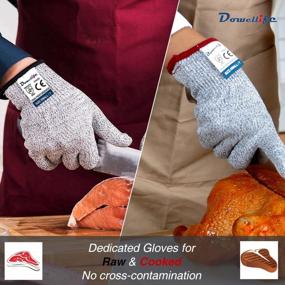 img 3 attached to 2 Pairs Cut Resistant Gloves For Oyster Shucking, Fish Fillet Processing & More | Food Grade Level 5 Protection