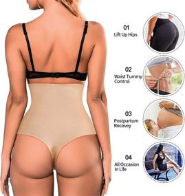 img 2 attached to Tummy Control Shapewear For Women - Eleady Thong Panties Slimmer Body Shaper Butt Lifter