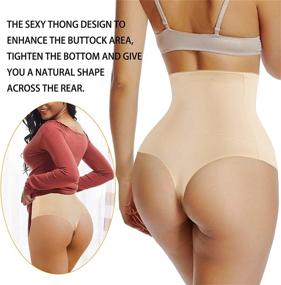 img 3 attached to Tummy Control Shapewear For Women - Eleady Thong Panties Slimmer Body Shaper Butt Lifter