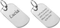 personalize your pet's id with valyria's polished stainless steel silver rectangle dog tags logo
