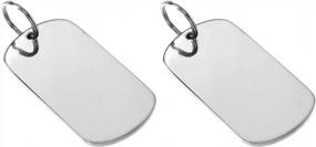 img 3 attached to Personalize Your Pet'S ID With Valyria'S Polished Stainless Steel Silver Rectangle Dog Tags