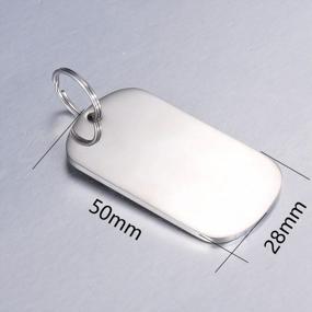 img 1 attached to Personalize Your Pet'S ID With Valyria'S Polished Stainless Steel Silver Rectangle Dog Tags