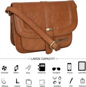 img 3 attached to Crossbody Bags For Women - Real Leather Multi Pocket Travel Purse And Sling Bag