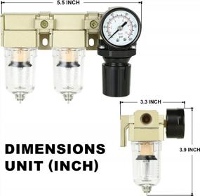 img 1 attached to Hromee 1/4 Inch Compressed Air Filter Regulator Combo With Pressure Gauge And Manual Drain, Double Trap Separator For Water Oil Removal.