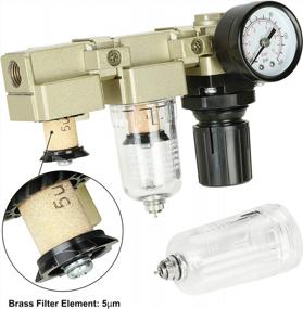 img 3 attached to Hromee 1/4 Inch Compressed Air Filter Regulator Combo With Pressure Gauge And Manual Drain, Double Trap Separator For Water Oil Removal.