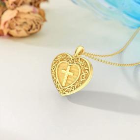 img 3 attached to Keep Your Loved Ones Close With SOULMEET Heart-Shaped Sunflower Locket Necklace - Customizable Sterling Silver/Gold Jewelry With Picture Holder