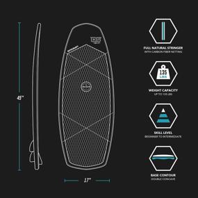 img 3 attached to Driftsun Gromp Wakesurf Board – 3’ 9” Kids Wake Surfboard, Child Sized Wakesurfer, Fins And Fin Tool Included