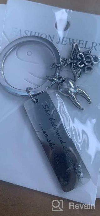 img 1 attached to Empowering Dental Assistant Gift: She Believed, So She Did Keychain review by Branden Type