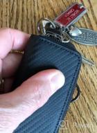 img 1 attached to Carbon Fiber Leather Car Key Chain Holder With Metal Hook And Zipper Bag - Ideal For Vehicle Keyless Entry, Remote Key Fobs, And Smart Car Keys - Perfect For Men'S Car Key Cases review by Michael Domus