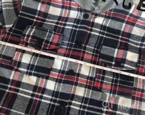 img 5 attached to Women'S Classic Plaid Cotton Hoodie Button-Up Flannel Shirt - BomDeals