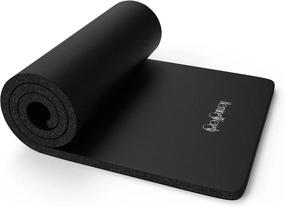 img 3 attached to HemingWeigh 1 Inch Thick Yoga Mat, Extra Thick, Non Slip Exercise Mat For Indoor And Outdoor Use, Black