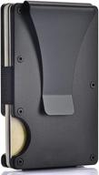 rfid blocking aluminum wallet with money clip - sleek and minimalist front pocket metal wallet for men logo