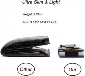 img 3 attached to RFID Blocking Aluminum Wallet With Money Clip - Sleek And Minimalist Front Pocket Metal Wallet For Men