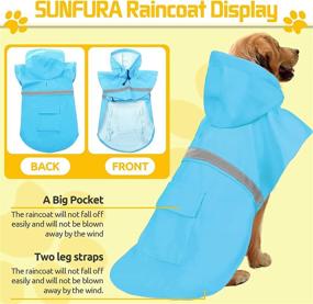 img 3 attached to 🐶 SUNFURA Dog Raincoat with Reflective Strip | Waterproof Pet Poncho | Lightweight Hooded Rain Jacket Coat Slicker for Small, Medium & Large Dogs | Adjustable Drawstring Design | Outdoor Protection