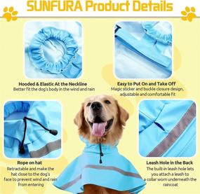 img 2 attached to 🐶 SUNFURA Dog Raincoat with Reflective Strip | Waterproof Pet Poncho | Lightweight Hooded Rain Jacket Coat Slicker for Small, Medium & Large Dogs | Adjustable Drawstring Design | Outdoor Protection