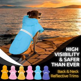 img 1 attached to 🐶 SUNFURA Dog Raincoat with Reflective Strip | Waterproof Pet Poncho | Lightweight Hooded Rain Jacket Coat Slicker for Small, Medium & Large Dogs | Adjustable Drawstring Design | Outdoor Protection