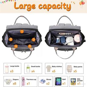 img 2 attached to Backpack Changing Foldable Capacity Waterproof Diapering : Diaper Bags