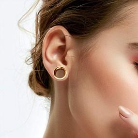 img 2 attached to Organic Stone & Stainless Steel Mixed Ear Tunnels Stretching Plugs Piercing - 18Pcs Or 8Pcs 8G-5/8In