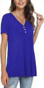 img 2 attached to Stylish And Comfortable: AWULIFFAN Women'S Loose Fit Summer Tunic Tops With Button Up Design