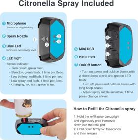 img 2 attached to 🐶 Citronella Bark Collar with Remote Control: Stop Dog Barking, Waterproof Anti Bark Device, No Electric Shock - Three Modes Bark Control