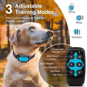 img 3 attached to 🐶 Citronella Bark Collar with Remote Control: Stop Dog Barking, Waterproof Anti Bark Device, No Electric Shock - Three Modes Bark Control