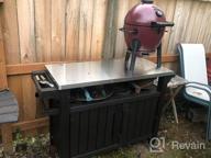 img 1 attached to Portable Outdoor Table And Storage Cabinet - Keter Unity XL With Hooks For Grill Accessories And Stainless Steel Top review by Ashley Nelson