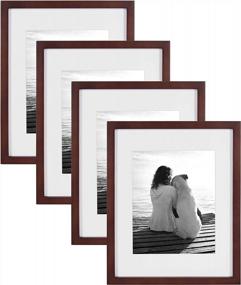 img 4 attached to Create A Customizable Wall Display With DesignOvation'S Walnut Brown Photo Frame Set - Pack Of 4