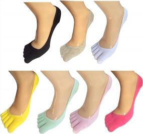 img 4 attached to Women'S No Show Full Toe Socks, 7-Pack By Lantee