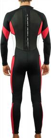 img 3 attached to 🦈 Aqua Polo Fullbody 3/2 Neoprene Wetsuit for Men with Shark Skin Chest Panel, Super Stretch Neck Cuffs, and Ankles