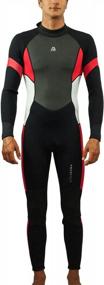 img 4 attached to 🦈 Aqua Polo Fullbody 3/2 Neoprene Wetsuit for Men with Shark Skin Chest Panel, Super Stretch Neck Cuffs, and Ankles