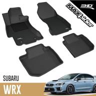 custom fit kagu floor mat (black) for 2015-2021 subaru wrx/ wrx sti - 1st row 2nd row by 3d maxpider logo