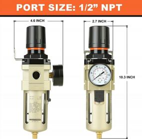 img 2 attached to Hromee 1/2 Inch Air Compressor Filter Regulator Combo With Pressure Gauge, Water Oil Trap Separator And Semi-Auto Drain For Effective Filtering