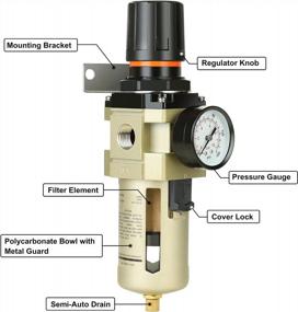 img 1 attached to Hromee 1/2 Inch Air Compressor Filter Regulator Combo With Pressure Gauge, Water Oil Trap Separator And Semi-Auto Drain For Effective Filtering