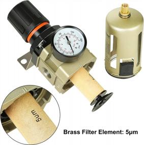 img 3 attached to Hromee 1/2 Inch Air Compressor Filter Regulator Combo With Pressure Gauge, Water Oil Trap Separator And Semi-Auto Drain For Effective Filtering