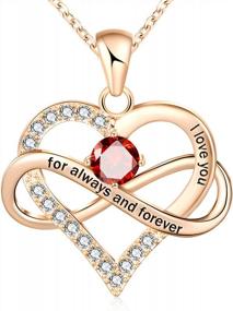 img 4 attached to Ожерелье с подвеской Infinity Love: ожерелья с камнем Sovesi для женщин, идеальный подарок на день рождения для сестер и девочек