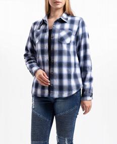 img 1 attached to Stay Cozy And Stylish With ZENTHACE Women'S Fleece Lined Plaid Shirt Jacket