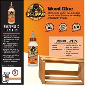 img 3 attached to Pack Of 1 Natural Wood Color 8 Ounce Bottle Gorilla Wood Glue