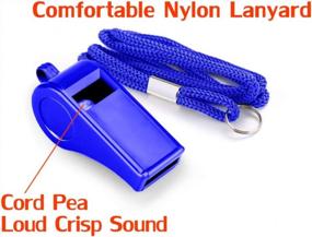 img 2 attached to Extra Loud Blue Plastic Whistles With Lanyard - Set Of 2 For Sports Coaching, Refereeing, Lifeguarding, Survival And More - HIPAT