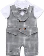 adorable hmd baby boy tuxedo onesie jumpsuit for special occasions логотип