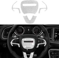 🚗 yidexin bling steering wheel sticker cover trim for 2014-2019 dodge challenger charger (white-4pcs) логотип